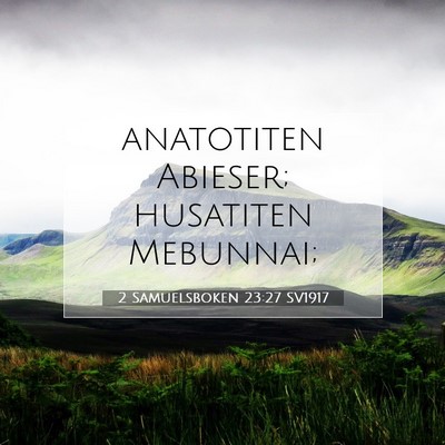 Picture 07 - 2 Samuelsboken 23:27 SV1917 - anatotiten Abieser; husatiten - Bible Verse Picture