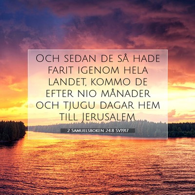 Picture 07 - 2 Samuelsboken 24:8 SV1917 - Och sedan de så hade farit igenom hela landet, - Bible Verse Picture