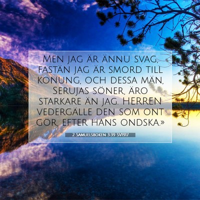 Picture 07 - 2 Samuelsboken 3:39 SV1917 - Men jag är ännu svag, fastän jag är smord - Bible Verse Picture