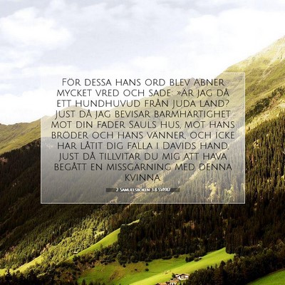 Picture 07 - 2 Samuelsboken 3:8 SV1917 - För dessa hans ord blev Abner mycket vred och - Bible Verse Picture