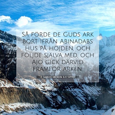Picture 07 - 2 Samuelsboken 6:4 SV1917 - Så förde de Guds ark bort ifrån Abinadabs hus - Bible Verse Picture