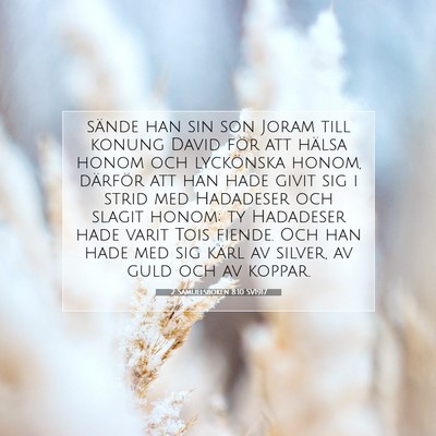 Picture 07 - 2 Samuelsboken 8:10 SV1917 - sände han sin son Joram till konung David för - Bible Verse Picture