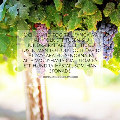 Picture 07 - 2 Samuelsboken 8:4 SV1917 - Och David tog till fånga av han folk ett tusen - Bible Verse Picture