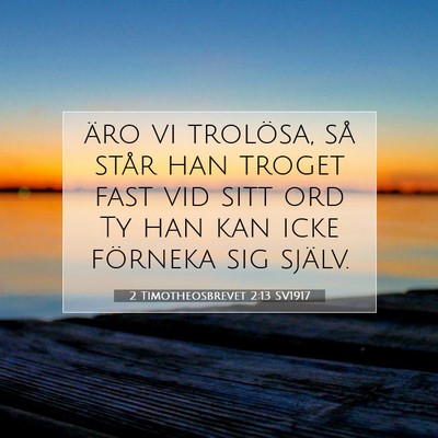 Picture 07 - 2 Timotheosbrevet 2:13 SV1917 - äro vi trolösa, så står han troget fast vid - Bible Verse Picture
