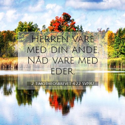Picture 07 - 2 Timotheosbrevet 4:22 SV1917 - Herren vare med din ande. Nåd vare med - Bible Verse Picture