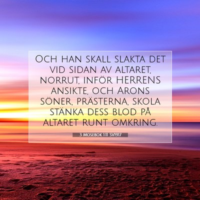 Picture 07 - 3 Mosebok 1:11 SV1917 - Och han skall slakta det vid sidan av altaret, - Bible Verse Picture