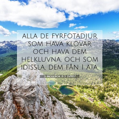 Picture 07 - 3 Mosebok 11:3 SV1917 - alla de fyrfotadjur som hava klövar och hava dem - Bible Verse Picture