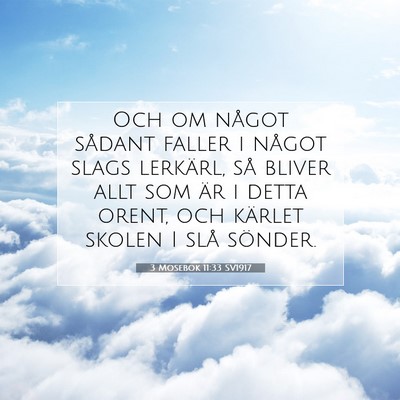 Picture 07 - 3 Mosebok 11:33 SV1917 - Och om något sådant faller i något slags - Bible Verse Picture