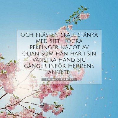 Picture 07 - 3 Mosebok 14:27 SV1917 - och prästen skall stänka med sitt högra - Bible Verse Picture