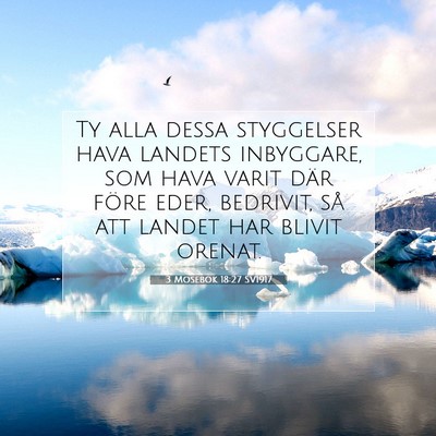 Picture 07 - 3 Mosebok 18:27 SV1917 - Ty alla dessa styggelser hava landets inbyggare, - Bible Verse Picture