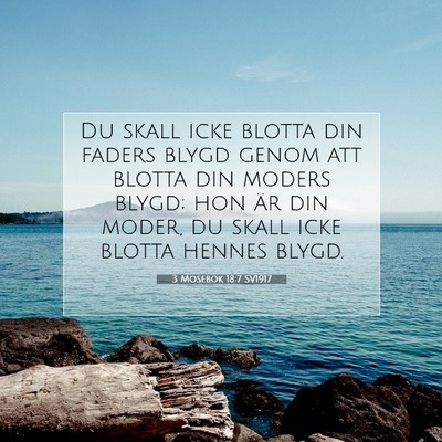 Picture 07 - 3 Mosebok 18:7 SV1917 - Du skall icke blotta din faders blygd genom att - Bible Verse Picture