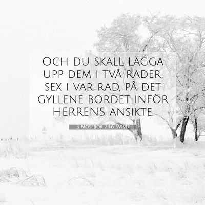 Picture 07 - 3 Mosebok 24:6 SV1917 - Och du skall lägga upp dem i två rader, sex i - Bible Verse Picture