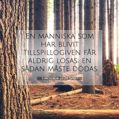 Picture 07 - 3 Mosebok 27:29 SV1917 - En människa som har blivit tillspillogiven får - Bible Verse Picture