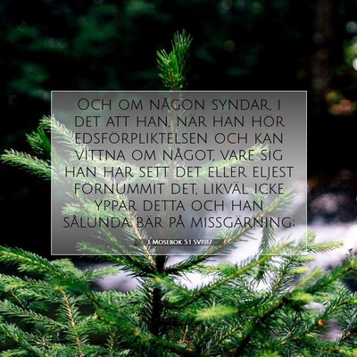 Picture 07 - 3 Mosebok 5:1 SV1917 - Och om någon syndar, i det att han, när han - Bible Verse Picture