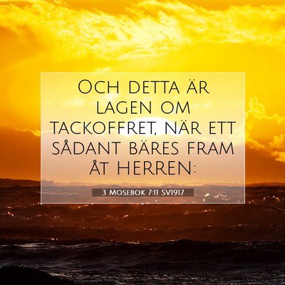 Picture 07 - 3 Mosebok 7:11 SV1917 - Och detta är lagen om tackoffret, när ett - Bible Verse Picture