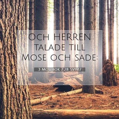 Picture 07 - 3 Mosebok 7:28 SV1917 - Och HERREN talade till Mose och - Bible Verse Picture