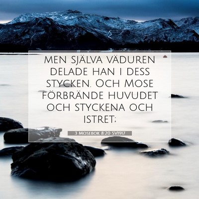 Picture 07 - 3 Mosebok 8:20 SV1917 - men själva väduren delade han i dess stycken. - Bible Verse Picture
