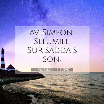 Picture 07 - 4 Mosebok 1:6 SV1917 - av Simeon: Selumiel, Surisaddais - Bible Verse Picture