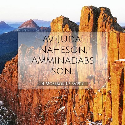 Picture 07 - 4 Mosebok 1:7 SV1917 - av Juda: Naheson, Amminadabs - Bible Verse Picture