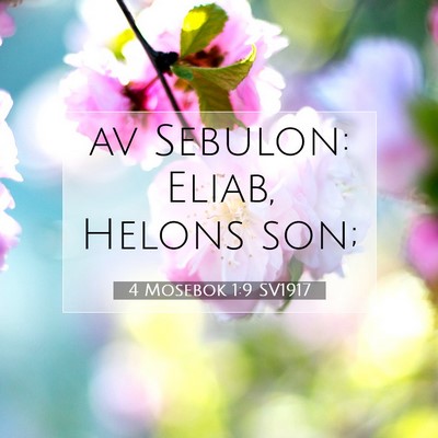 Picture 07 - 4 Mosebok 1:9 SV1917 - av Sebulon: Eliab, Helons - Bible Verse Picture