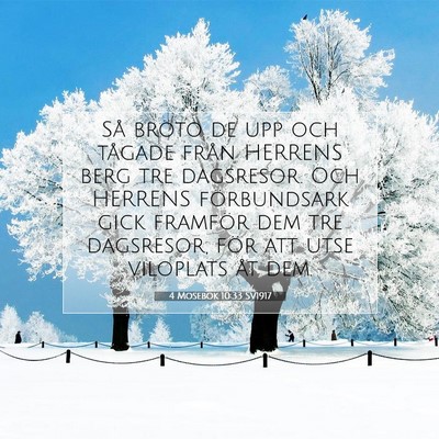 Picture 07 - 4 Mosebok 10:33 SV1917 - Så bröto de upp och tågade från HERRENS berg - Bible Verse Picture
