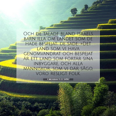 Picture 07 - 4 Mosebok 13:33 SV1917 - Och de talade bland Israels barn illa om landet - Bible Verse Picture