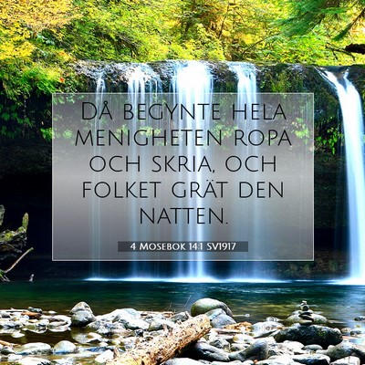 Picture 07 - 4 Mosebok 14:1 SV1917 - Då begynte hela menigheten ropa och skria, och - Bible Verse Picture