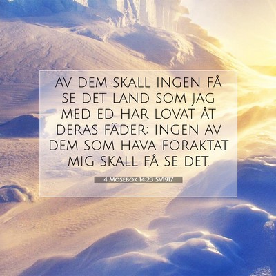 Picture 07 - 4 Mosebok 14:23 SV1917 - av dem skall ingen få se det land som jag med ed - Bible Verse Picture