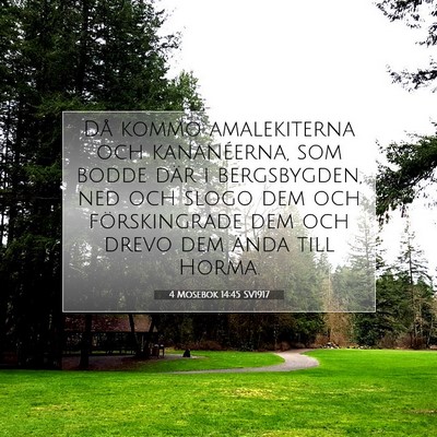 Picture 07 - 4 Mosebok 14:45 SV1917 - Då kommo amalekiterna och kananéerna, som bodde - Bible Verse Picture