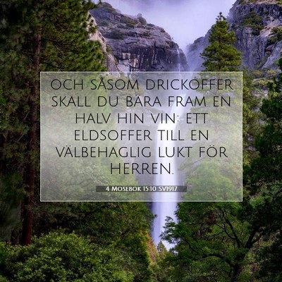 Picture 07 - 4 Mosebok 15:10 SV1917 - och såsom drickoffer skall du bära fram en halv - Bible Verse Picture