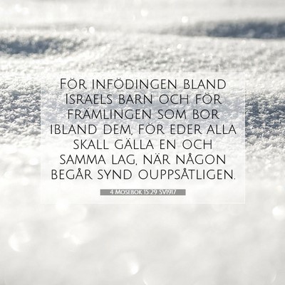 Picture 07 - 4 Mosebok 15:29 SV1917 - För infödingen bland Israels barn och för - Bible Verse Picture