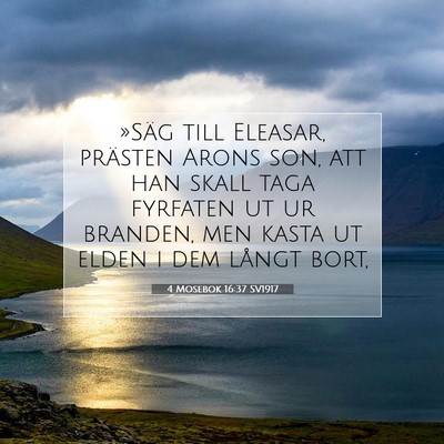 Picture 07 - 4 Mosebok 16:37 SV1917 - »Säg till Eleasar, prästen Arons son, att han - Bible Verse Picture