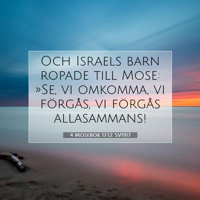 Picture 07 - 4 Mosebok 17:12 SV1917 - Och Israels barn ropade till Mose: »Se, vi - Bible Verse Picture