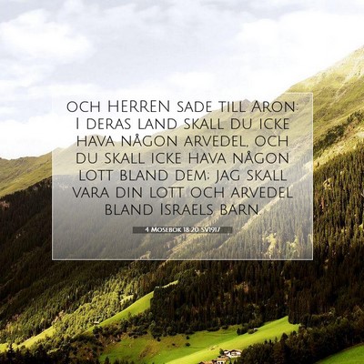 Picture 07 - 4 Mosebok 18:20 SV1917 - och HERREN sade till Aron: I deras land skall du - Bible Verse Picture