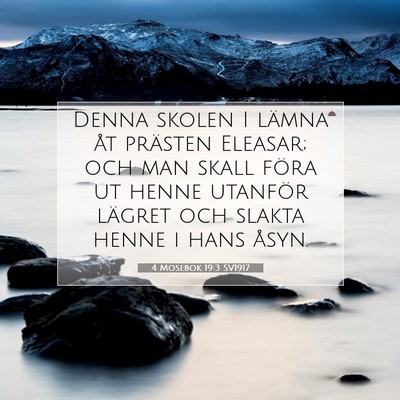 Picture 07 - 4 Mosebok 19:3 SV1917 - Denna skolen I lämna åt prästen Eleasar; och - Bible Verse Picture