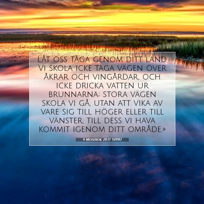 Picture 07 - 4 Mosebok 20:17 SV1917 - Låt oss tåga genom ditt land. Vi skola icke - Bible Verse Picture