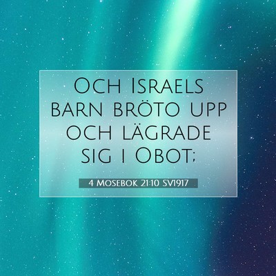 Picture 07 - 4 Mosebok 21:10 SV1917 - Och Israels barn bröto upp och lägrade sig i - Bible Verse Picture