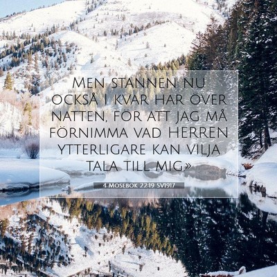 Picture 07 - 4 Mosebok 22:19 SV1917 - Men stannen nu också I kvar har över natten, - Bible Verse Picture
