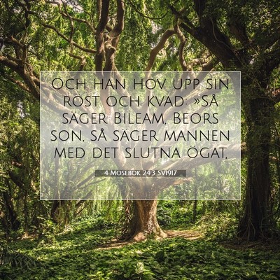 Picture 07 - 4 Mosebok 24:3 SV1917 - Och han hov upp sin röst och kvad: »Så säger - Bible Verse Picture