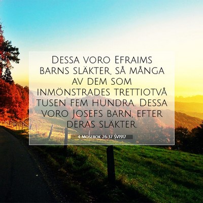 Picture 07 - 4 Mosebok 26:37 SV1917 - Dessa voro Efraims barns släkter, så många av - Bible Verse Picture