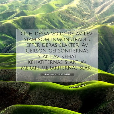 Picture 07 - 4 Mosebok 26:57 SV1917 - Och dessa voro de av Levi stam som inmönstrades, - Bible Verse Picture