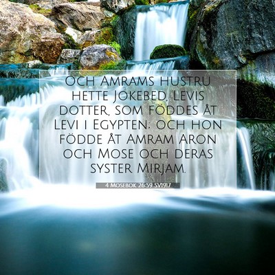 Picture 07 - 4 Mosebok 26:59 SV1917 - Och Amrams hustru hette Jokebed, Levis dotter, - Bible Verse Picture