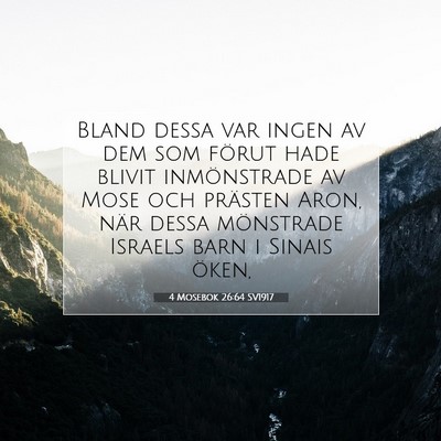 Picture 07 - 4 Mosebok 26:64 SV1917 - Bland dessa var ingen av dem som förut hade - Bible Verse Picture