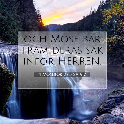 Picture 07 - 4 Mosebok 27:5 SV1917 - och Mose bar fram deras sak inför - Bible Verse Picture