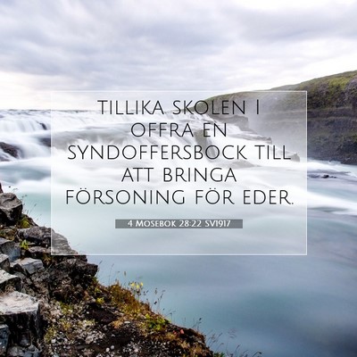 Picture 07 - 4 Mosebok 28:22 SV1917 - tillika skolen I offra en syndoffersbock till att - Bible Verse Picture