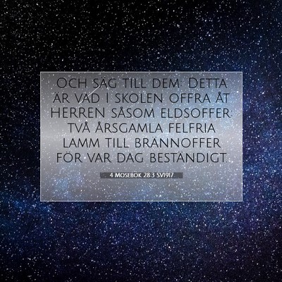 Picture 07 - 4 Mosebok 28:3 SV1917 - Och säg till dem: Detta är vad I skolen offra - Bible Verse Picture
