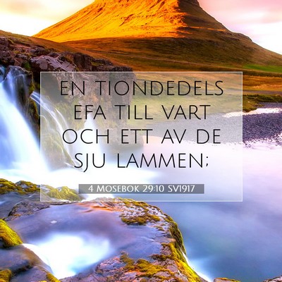 Picture 07 - 4 Mosebok 29:10 SV1917 - en tiondedels efa till vart och ett av de sju - Bible Verse Picture