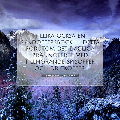 Picture 07 - 4 Mosebok 29:34 SV1917 - tillika också en syndoffersbock -- detta - Bible Verse Picture
