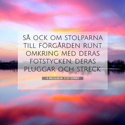 Picture 07 - 4 Mosebok 3:37 SV1917 - så ock om stolparna till förgården runt - Bible Verse Picture