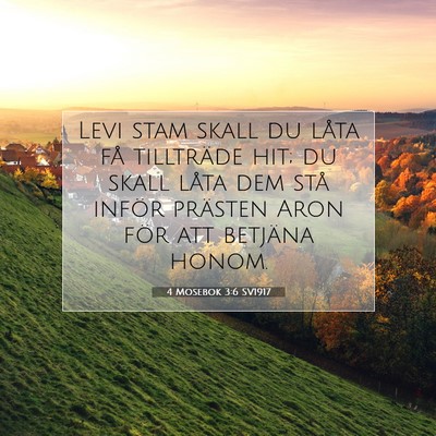 Picture 07 - 4 Mosebok 3:6 SV1917 - Levi stam skall du låta få tillträde hit; du - Bible Verse Picture